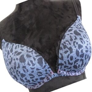 Women's Victoria Secret Very Sexy Push Up Bra‎ Blue Leopard Print 34DD
